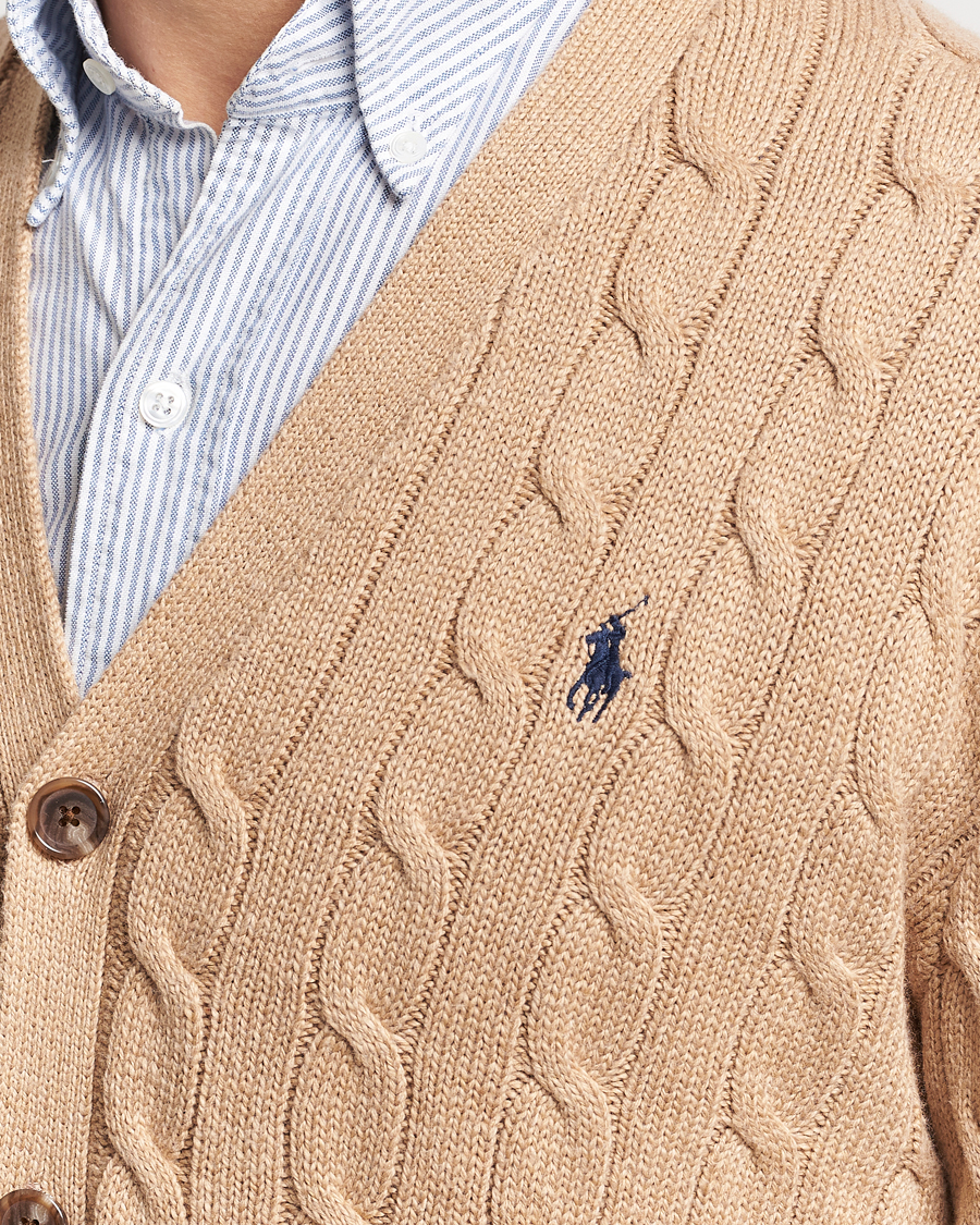 Herre | Trøjer | Polo Ralph Lauren | Cotton Cable Cardigan Camel Melange