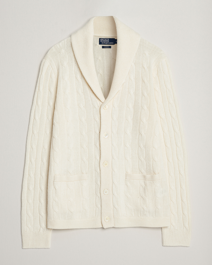 Herre | Trøjer | Polo Ralph Lauren | Cashmere Cable Shawl Collar Cardigan Cream