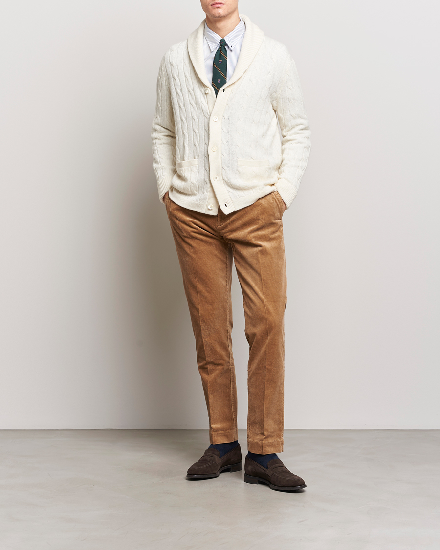 Herre | Trøjer | Polo Ralph Lauren | Cashmere Cable Shawl Collar Cardigan Cream