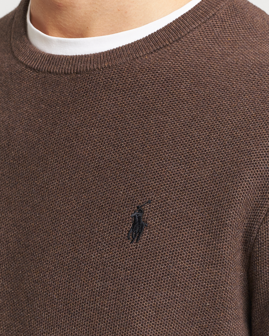 Herre | Trøjer | Polo Ralph Lauren | Textured Cotton Crew Neck Sweater Spa Brown Heather
