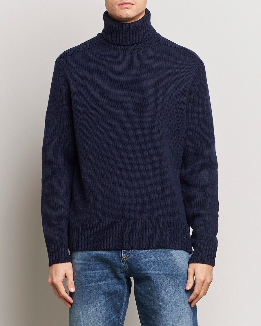 Herre | Preppy Authentic | Polo Ralph Lauren | Wool/Cashmere Knitted Rollneck Hunter Navy