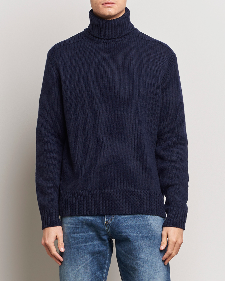 Herre |  | Polo Ralph Lauren | Wool/Cashmere Knitted Rollneck Hunter Navy