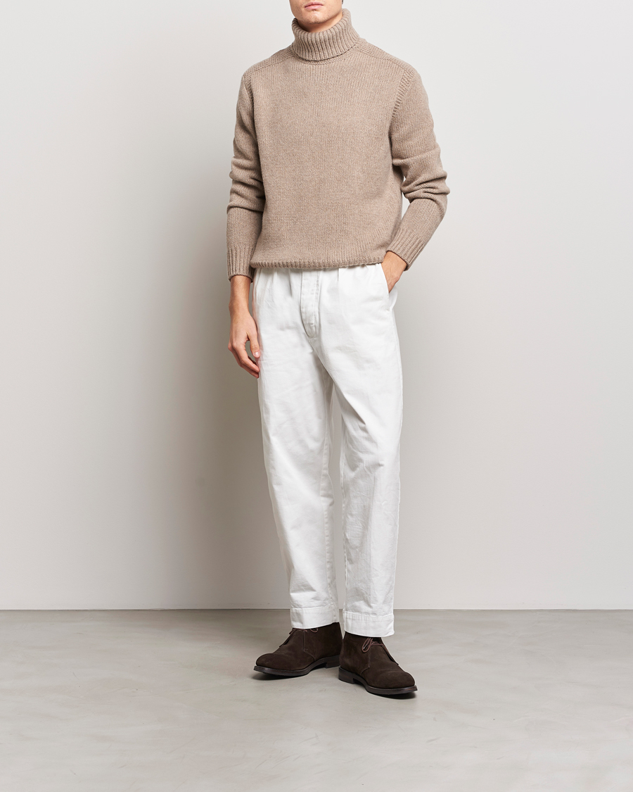 Herre | Trøjer | Polo Ralph Lauren | Wool/Cashmere Knitted Rollneck Oak Brown Heather