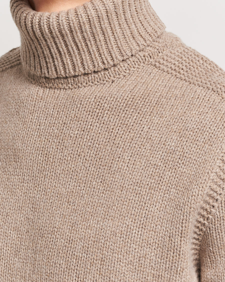 Herre | Trøjer | Polo Ralph Lauren | Wool/Cashmere Knitted Rollneck Oak Brown Heather
