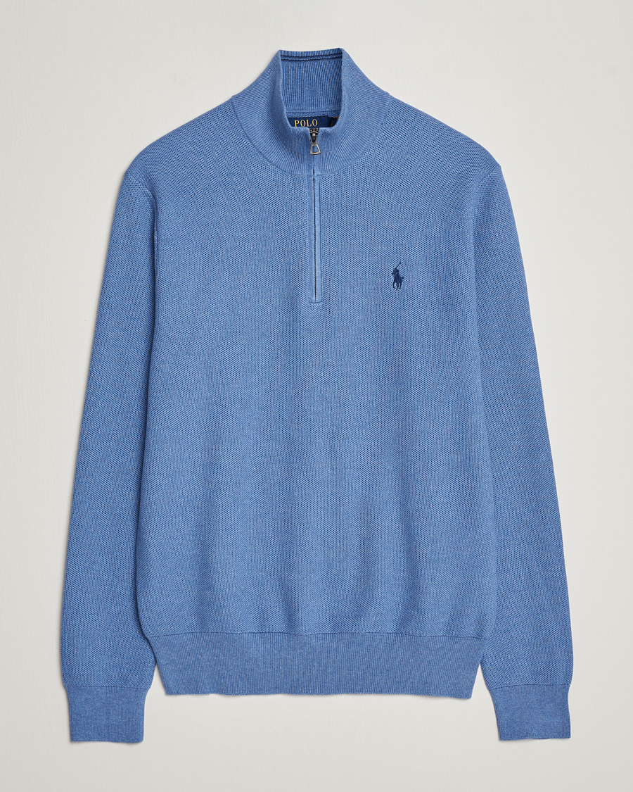 Herre | | Polo Ralph Lauren | Textured Half-Zip Blue Heather