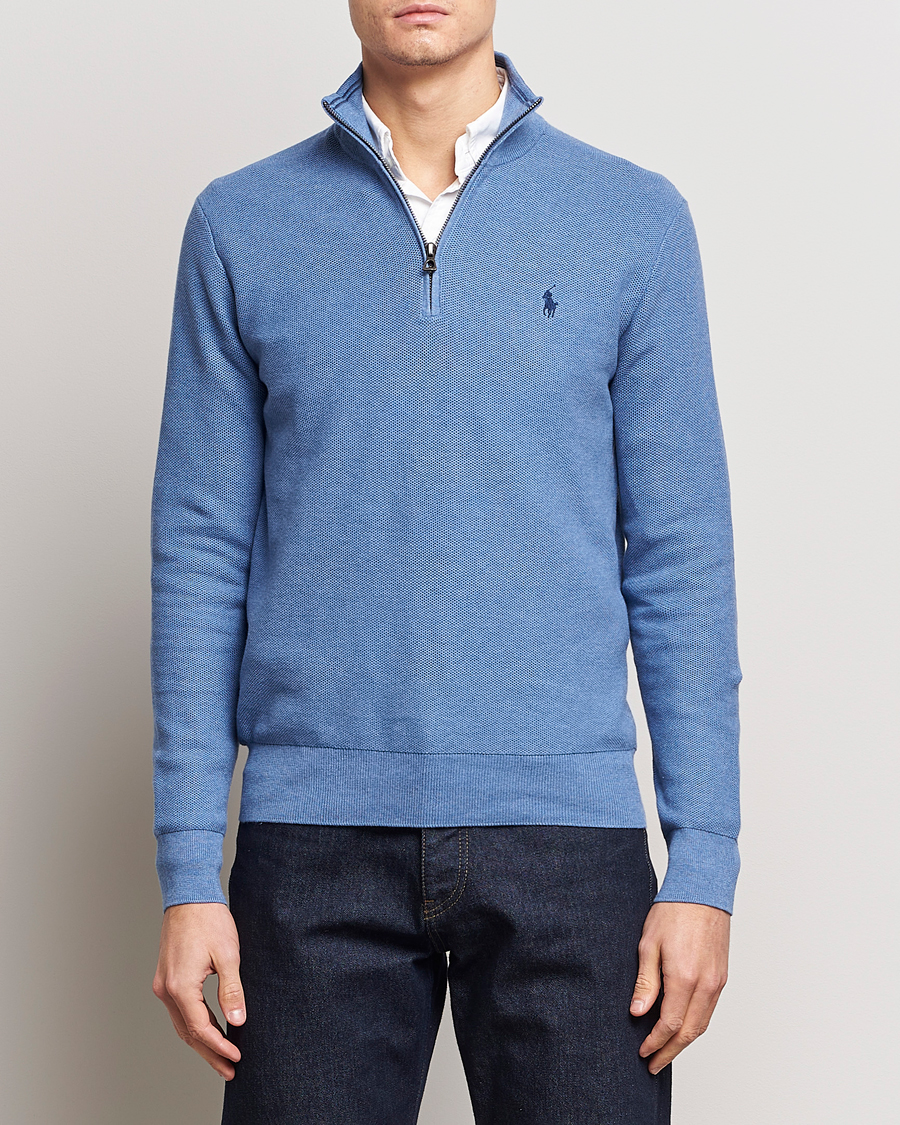 Herre | | Polo Ralph Lauren | Textured Half-Zip Blue Heather