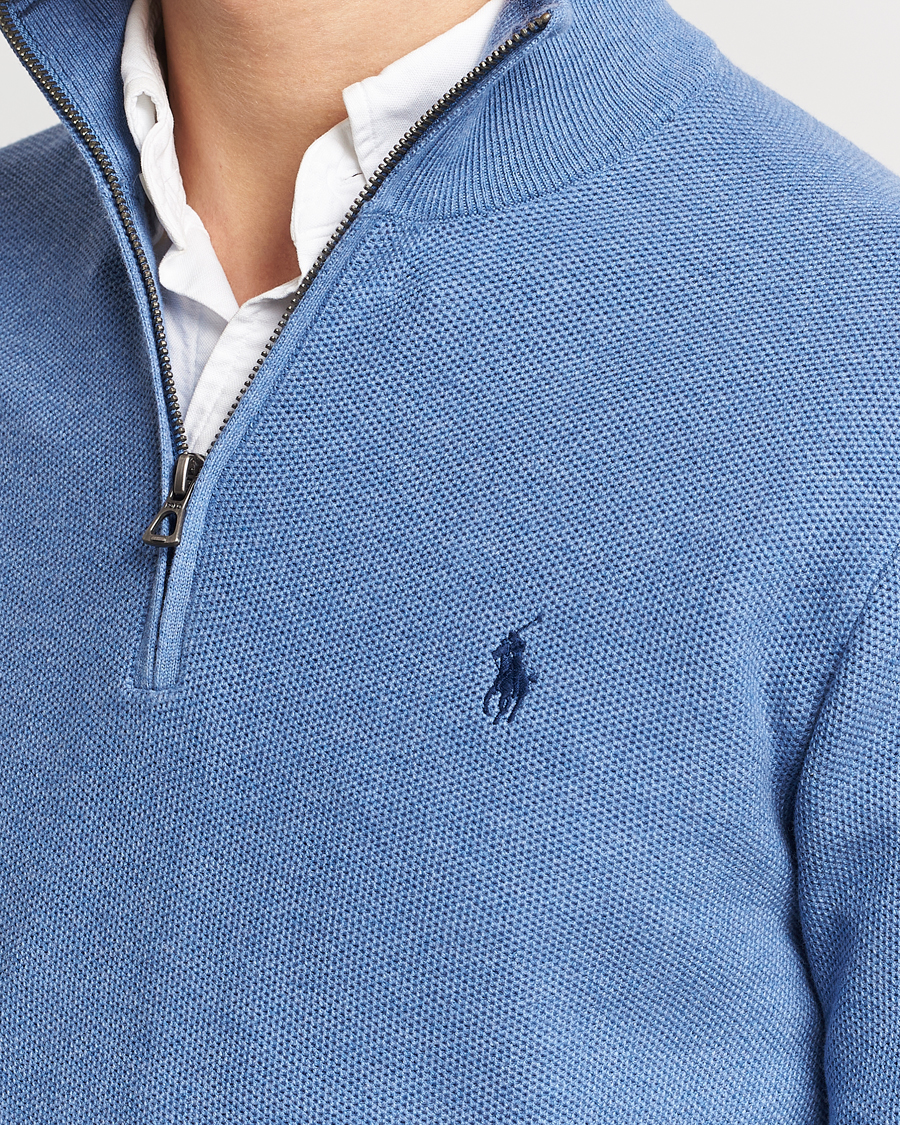 Herre | Trøjer | Polo Ralph Lauren | Textured Half-Zip Blue Heather
