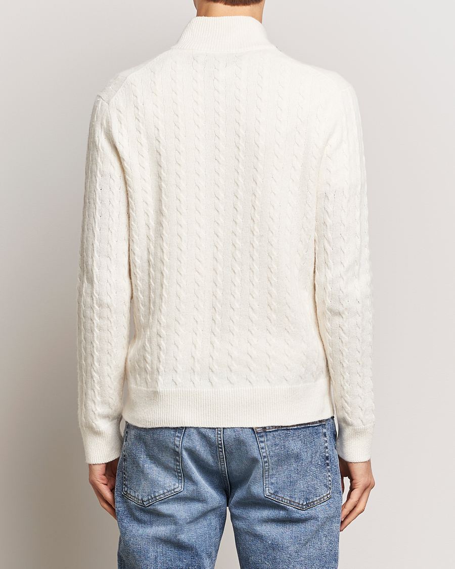 Herre | Trøjer | Polo Ralph Lauren | Wool/Cotton Cable Half-Zip Andover Cream