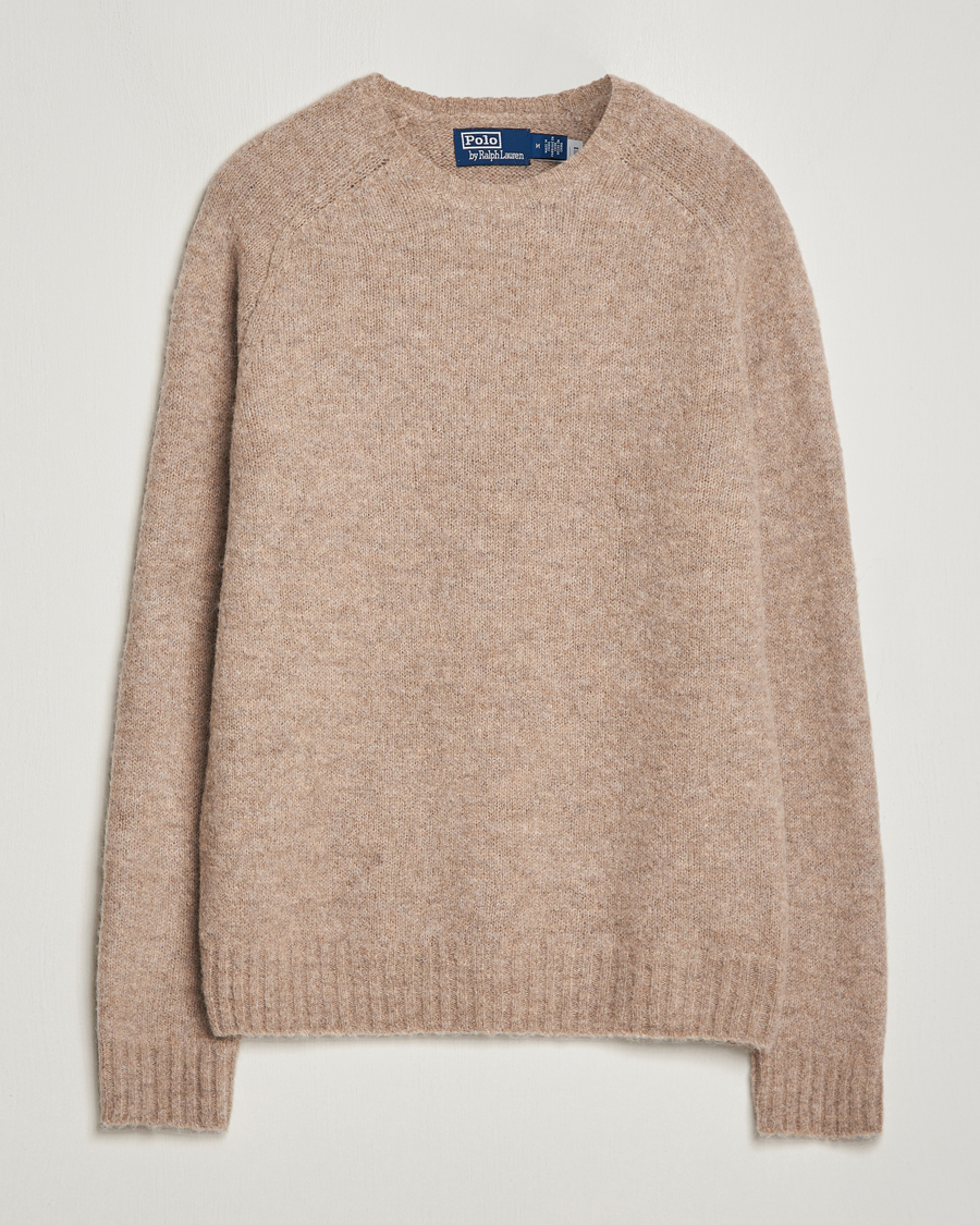 Herre | Trøjer | Polo Ralph Lauren | Alpaca Knitted Crew Neck Sweater Oak Brown Heather