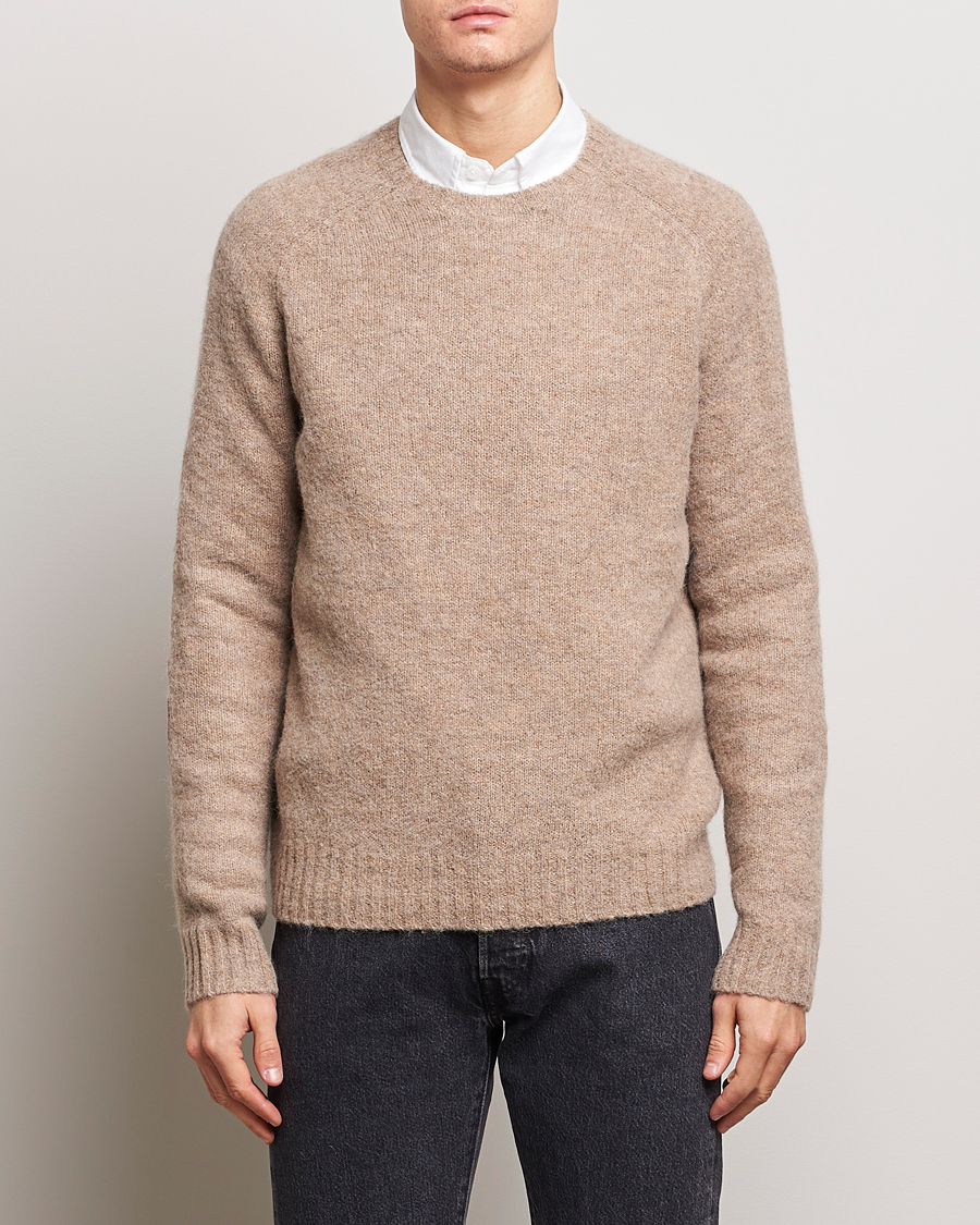 Herre | Udsalg tøj | Polo Ralph Lauren | Alpaca Knitted Crew Neck Sweater Oak Brown Heather