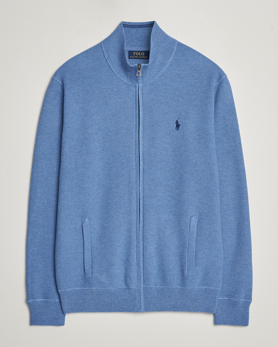 Herre | Trøjer | Polo Ralph Lauren | Textured Full-Zip Blue Stone Heather