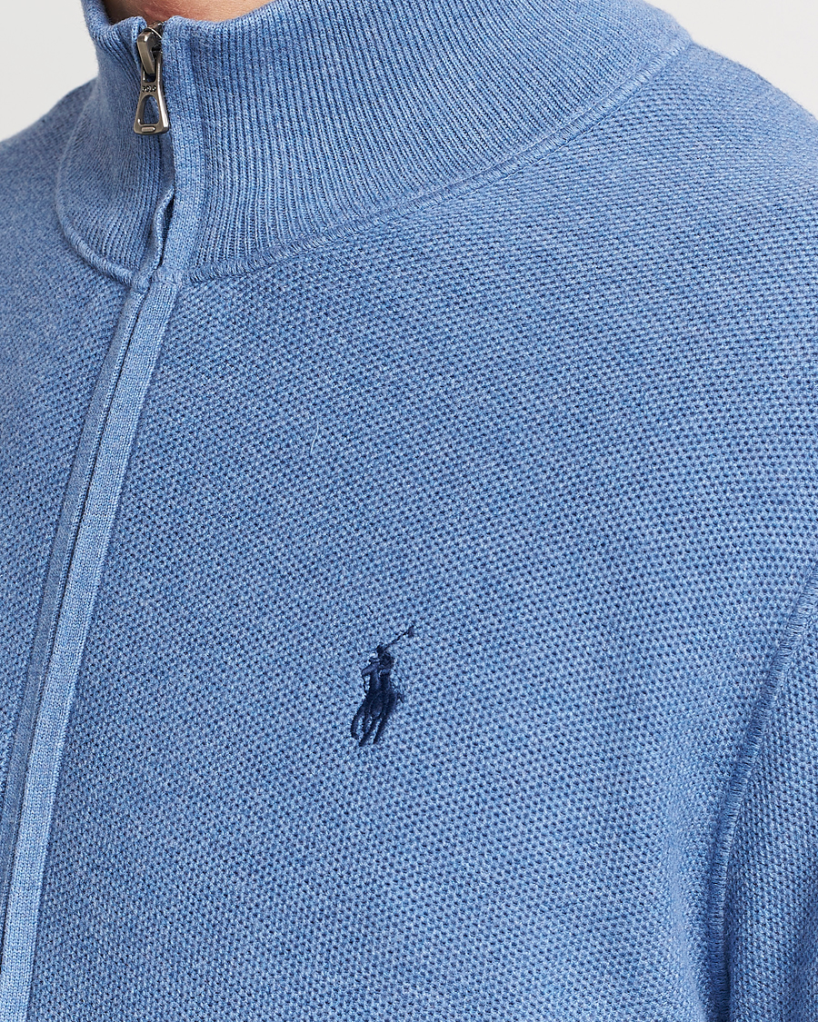 Herre | Trøjer | Polo Ralph Lauren | Textured Full-Zip Blue Stone Heather