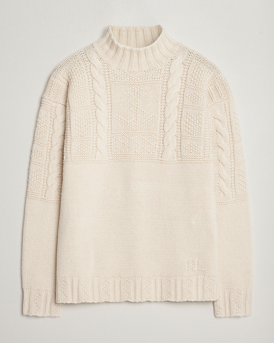 Herre | Trøjer | Polo Ralph Lauren | Wool Knitted Aran Rollneck Cream