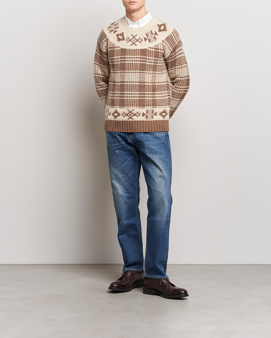 Herre | Trøjer | Polo Ralph Lauren | Wool Knitted Crew Neck Sweater Medium Brown