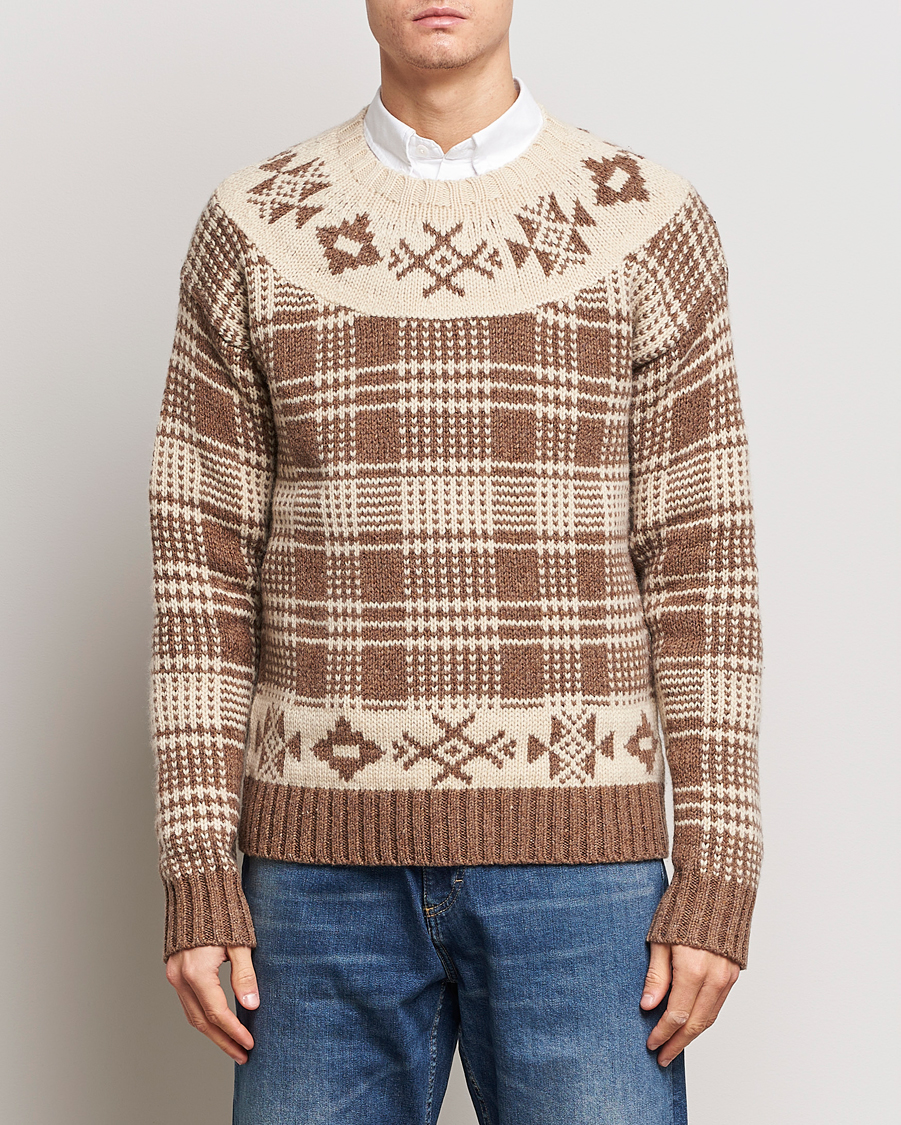 Herre | Trøjer | Polo Ralph Lauren | Wool Knitted Crew Neck Sweater Medium Brown