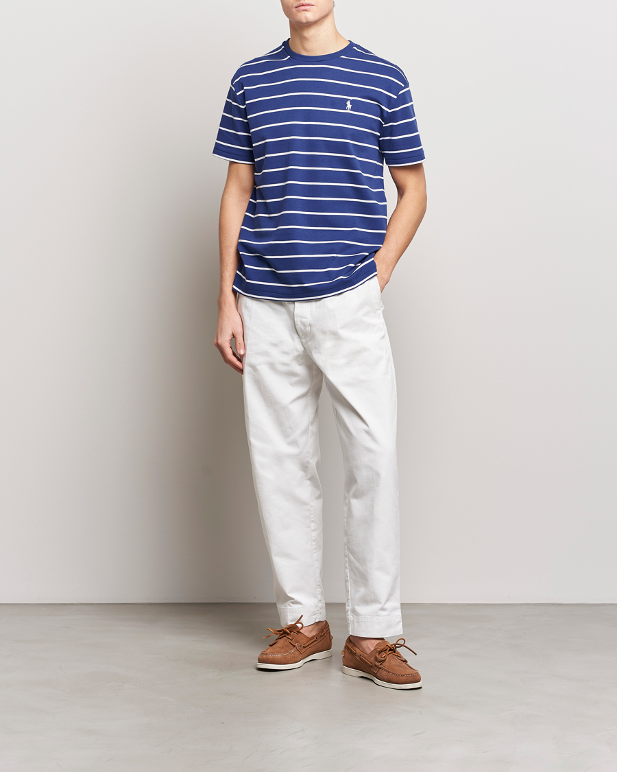 Herre | T-Shirts | Polo Ralph Lauren | Striped Crew Neck T-Shirt Blue/White