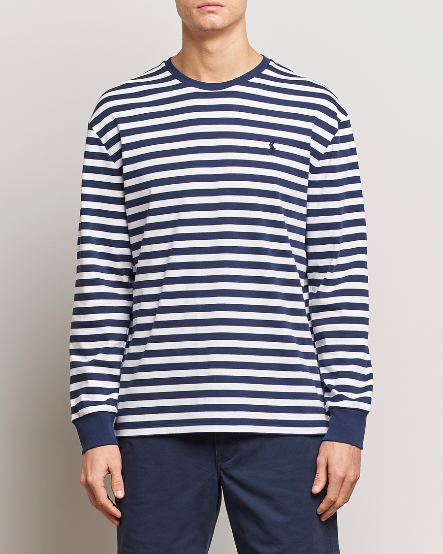 Herre | Udsalg | Polo Ralph Lauren | Striped Long Sleeve T-Shirt Refined Navy/White