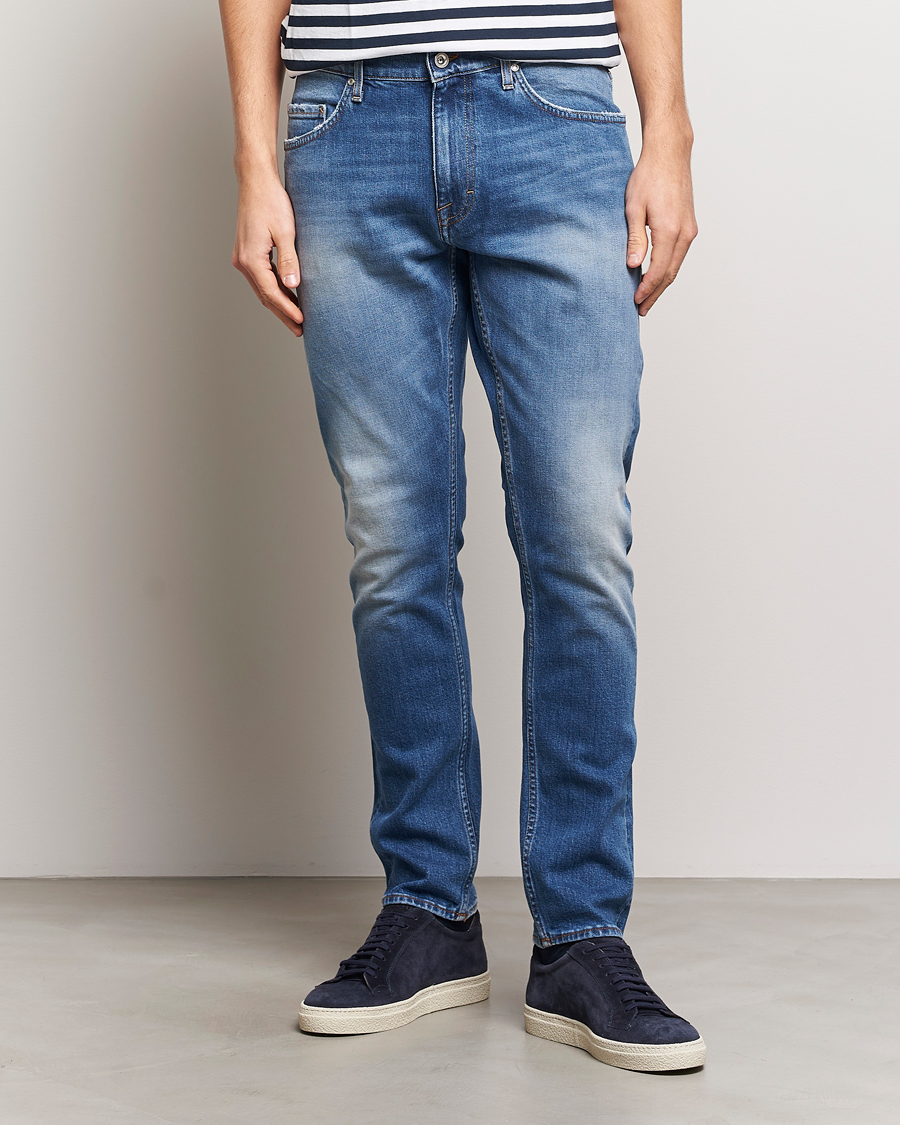 Herre | Tapered fit | Tiger of Sweden | Pistolero Stretch Cotton Jeans Light Blue