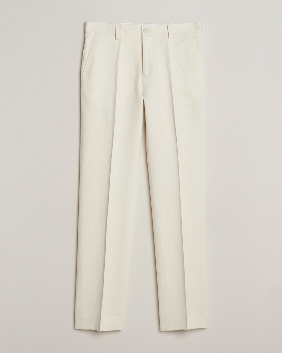 Herr |  | Filippa K | Straight Linen Trousers Bone White