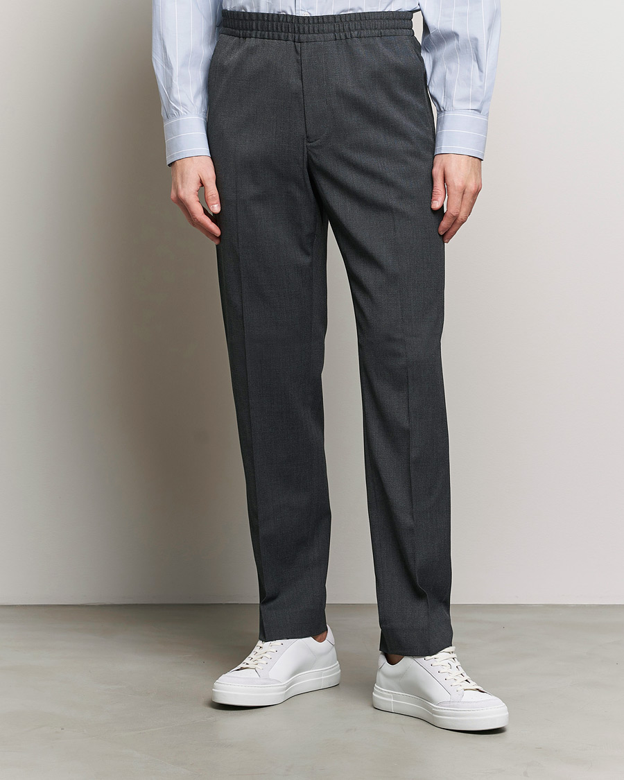 Herre | Klær | Filippa K | Relaxed Terry Wool Trousers Dark Grey Melange