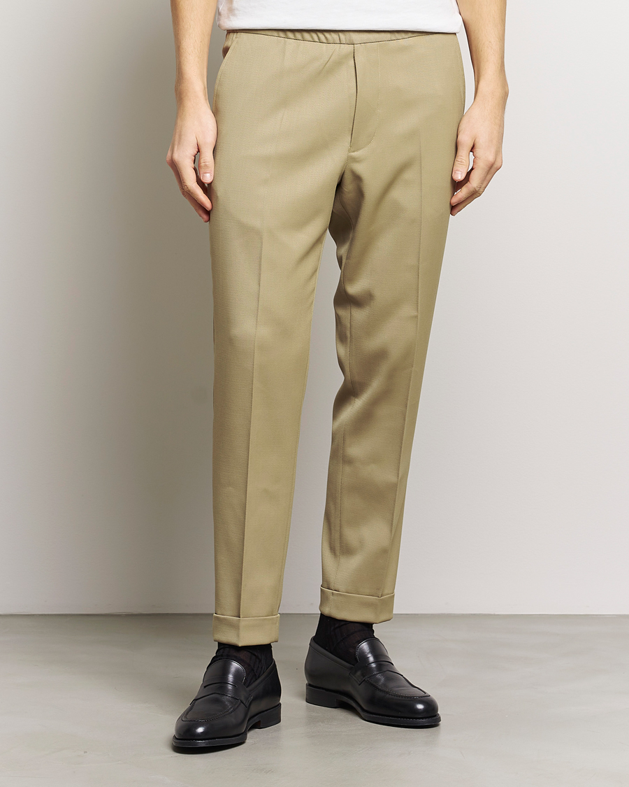 Herre | Drawstringbukser | Filippa K | Terry Cropped Trousers Sage Melange