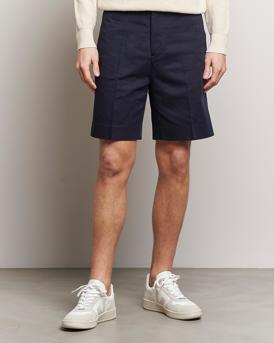 Herre | Tøj | Filippa K | Cotton/Linen Shorts Navy