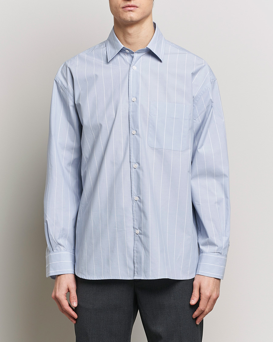 Herre |  | Filippa K | Striped Poplin Shirt Faded Blue/White