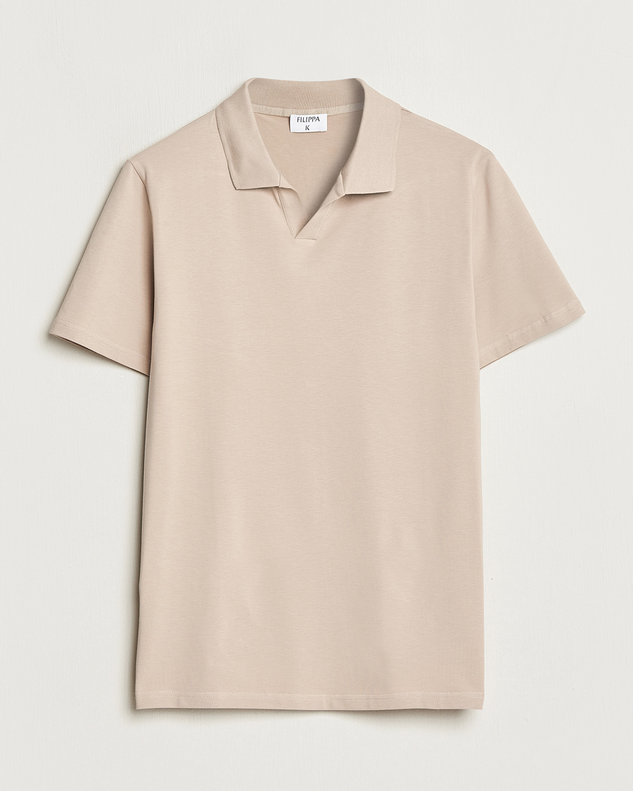 Herre | Polotrøjer | Filippa K | Soft Lycra Polo T-Shirt Light Taupe