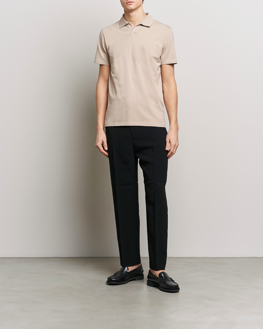 Herre | Polotrøjer | Filippa K | Soft Lycra Polo T-Shirt Light Taupe