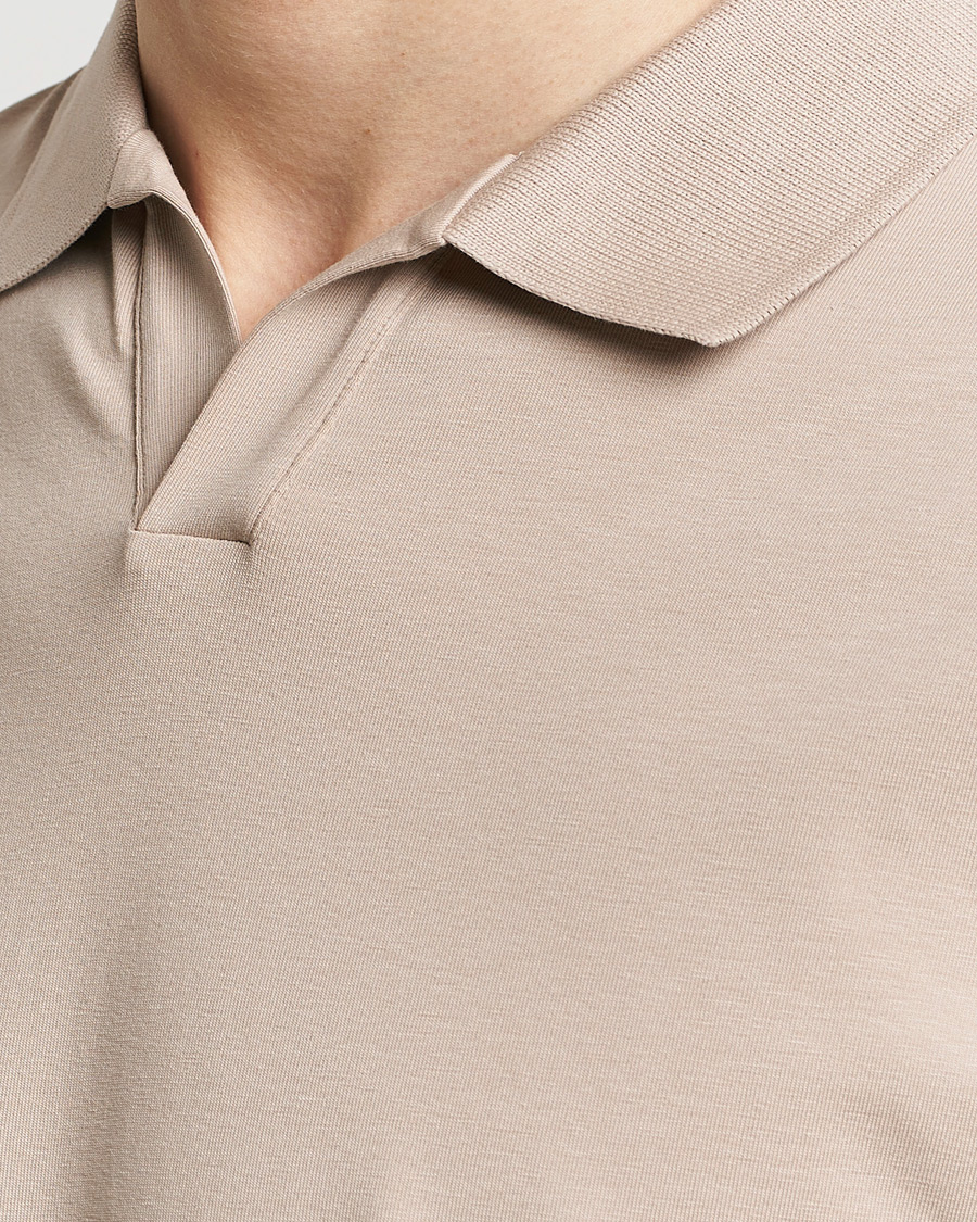 Herre | Polotrøjer | Filippa K | Soft Lycra Polo T-Shirt Light Taupe