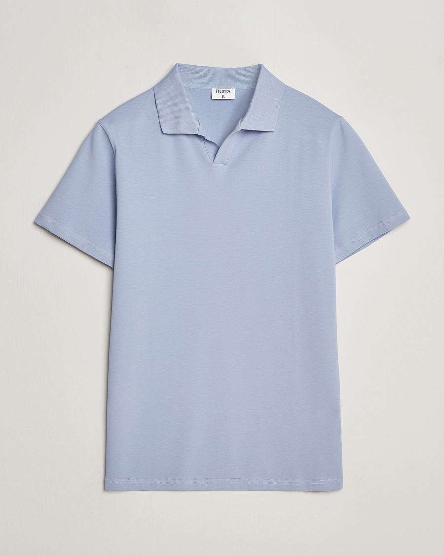 Herre |  | Filippa K | Soft Lycra Polo T-Shirt Faded Blue