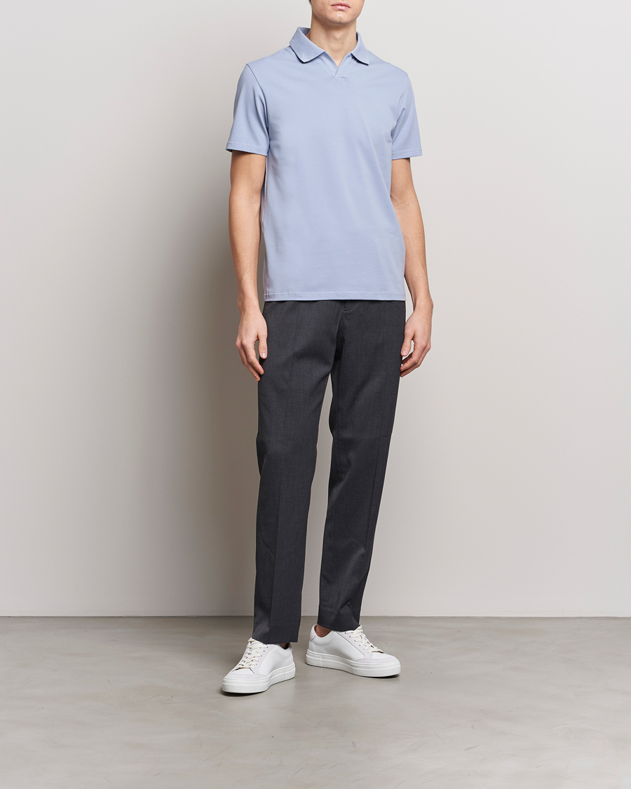 Herre | Polotrøjer | Filippa K | Soft Lycra Polo T-Shirt Faded Blue