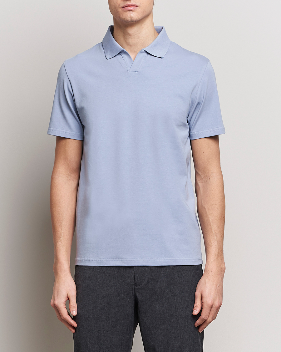 Herre | Alla produkter | Filippa K | Soft Lycra Polo T-Shirt Faded Blue