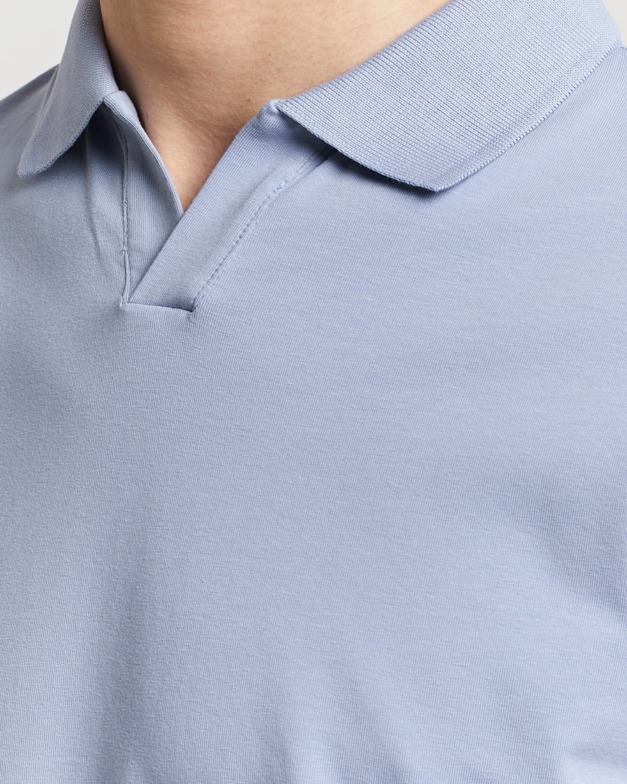 Herre | Polotrøjer | Filippa K | Soft Lycra Polo T-Shirt Faded Blue