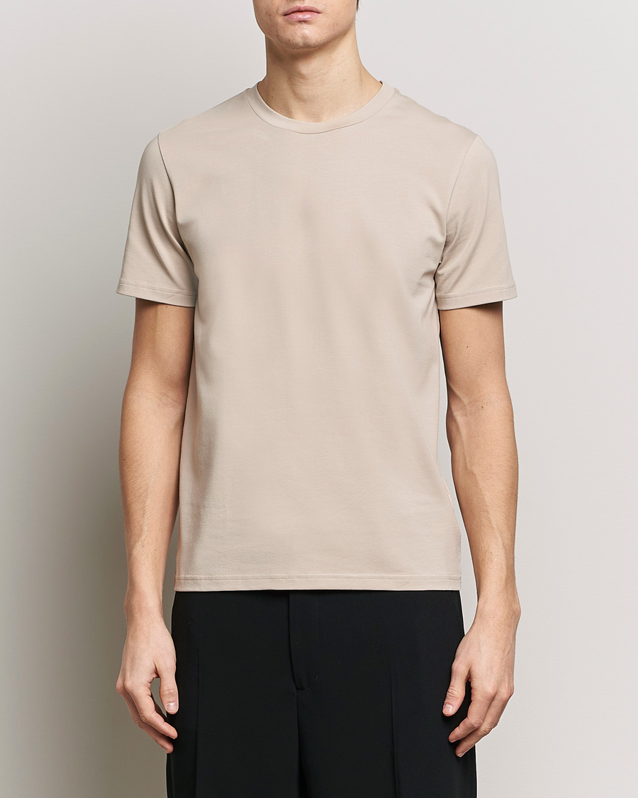 Herre | Kortærmede t-shirts | Filippa K | Soft Lycra T-Shirt Light Taupe