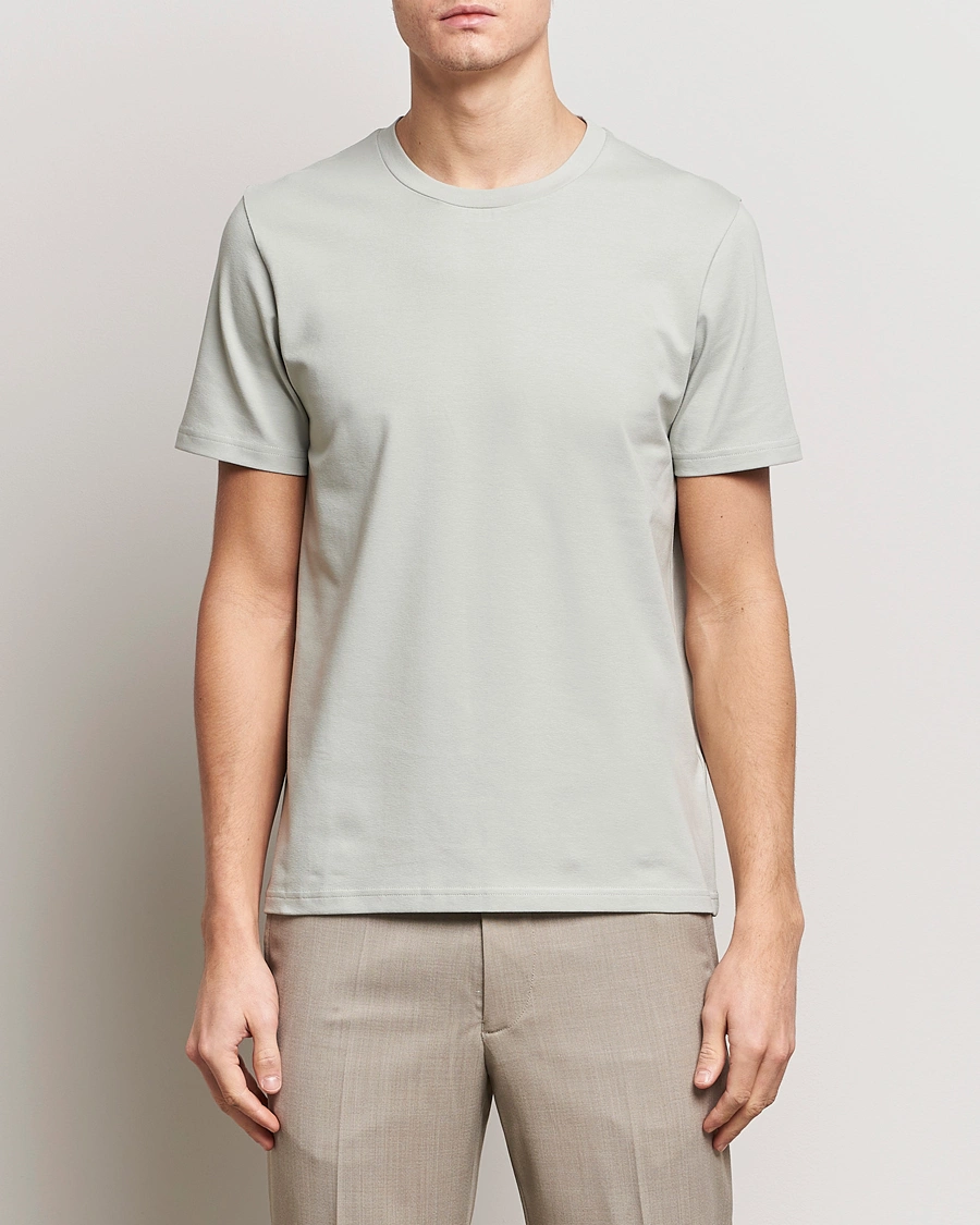 Herre | Kortærmede t-shirts | Filippa K | Soft Lycra T-Shirt Green Grey