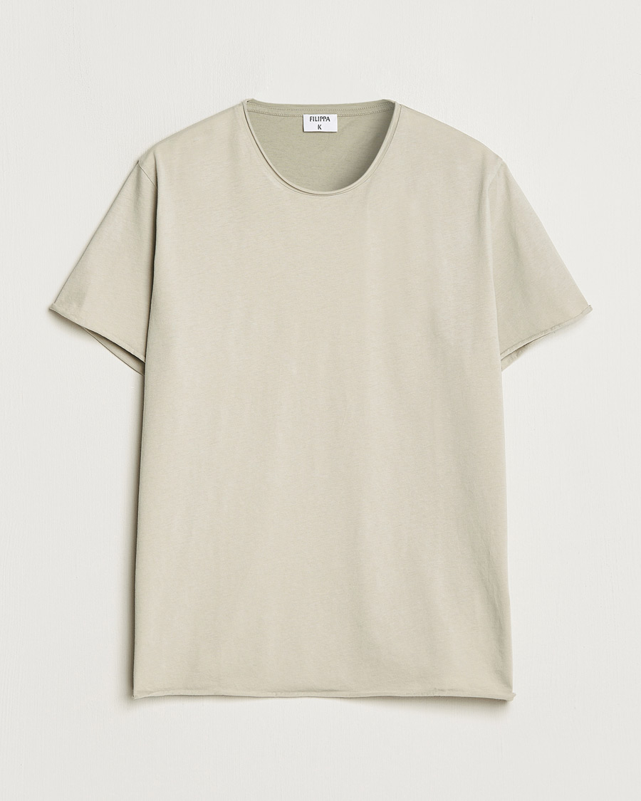 Herre | T-Shirts | Filippa K | Roll Neck Crew Neck T-Shirt Light Sage