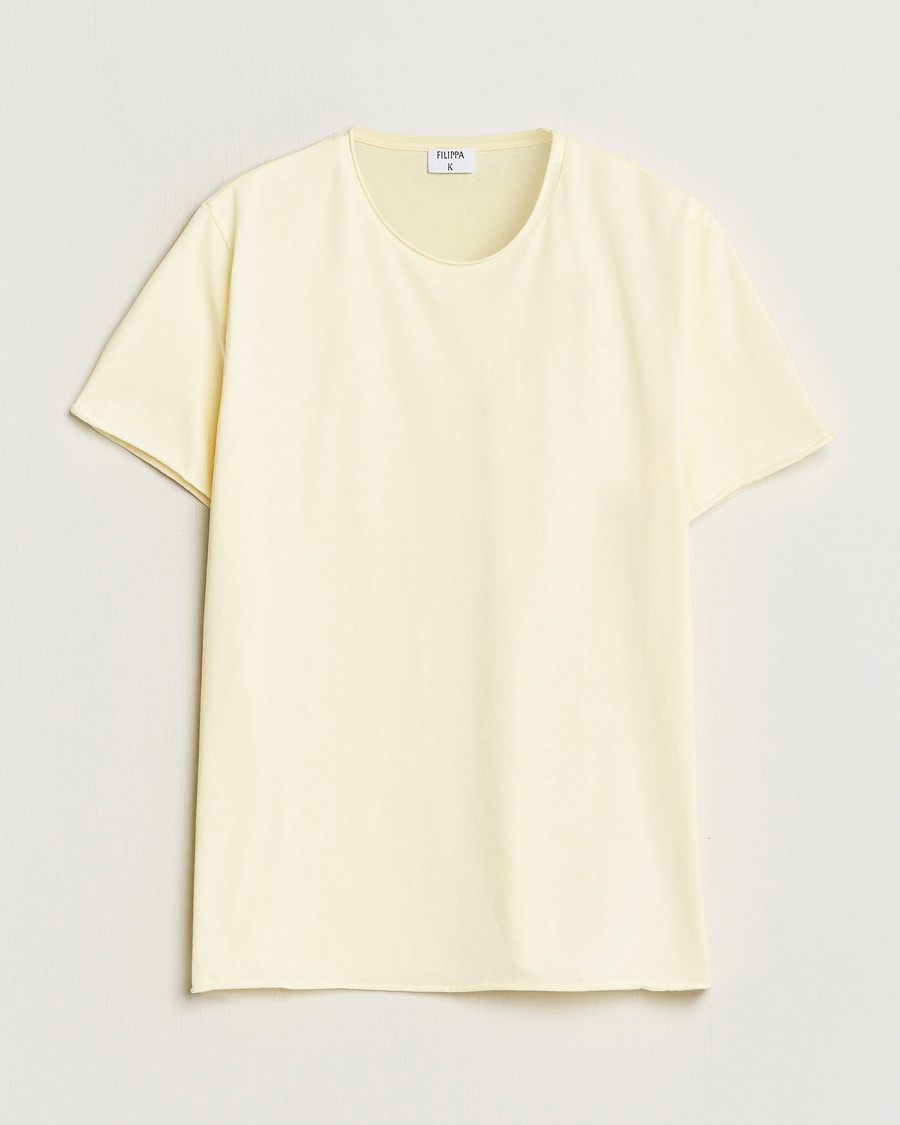 Herre | T-Shirts | Filippa K | Roll Neck Crew Neck T-Shirt Soft Yellow