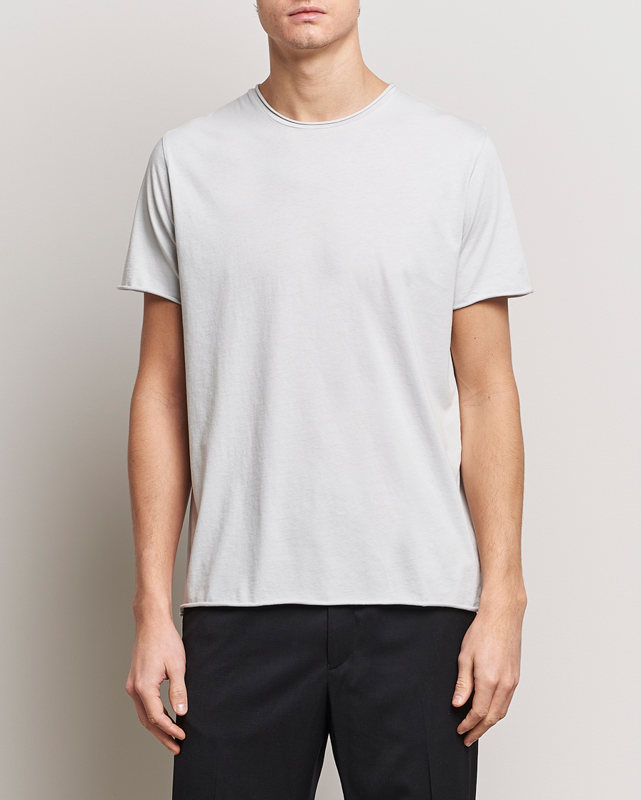 Herre | Kortærmede t-shirts | Filippa K | Roll Neck Crew Neck T-Shirt Light Grey