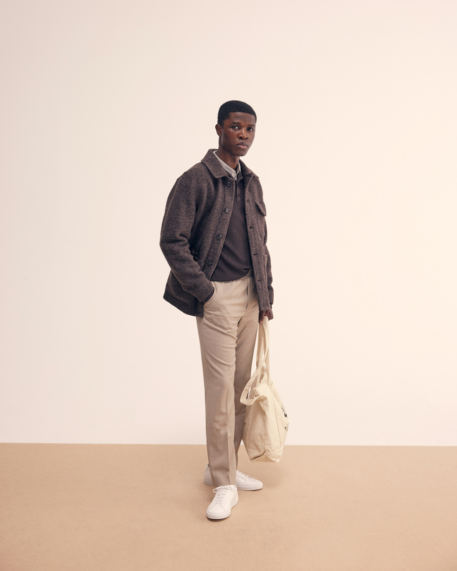 Herre | Trøjer | Filippa K | Structured Knitted Polo Dark Oak