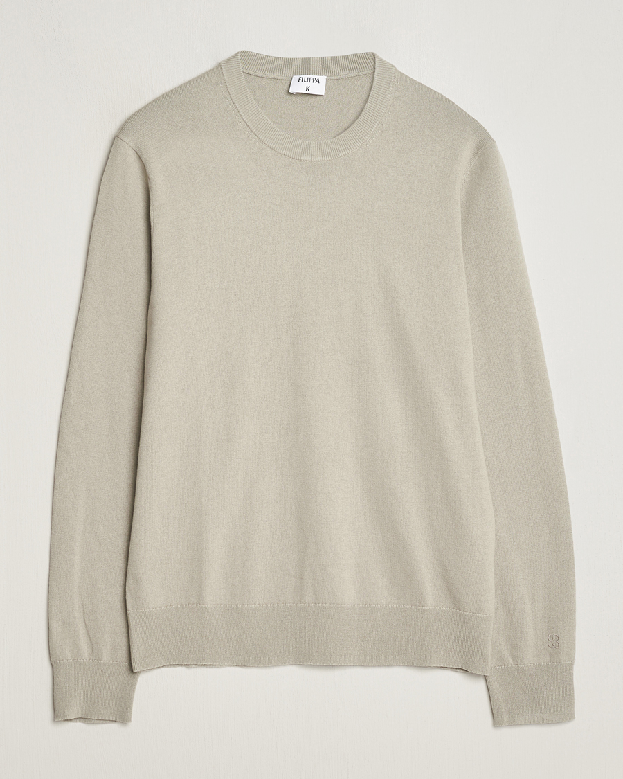 Herre | Trøjer | Filippa K | Cotton Merino Sweater Light Sage