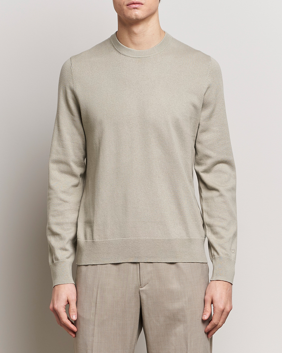 Herre | Strikkede trøjer | Filippa K | Cotton Merino Sweater Light Sage