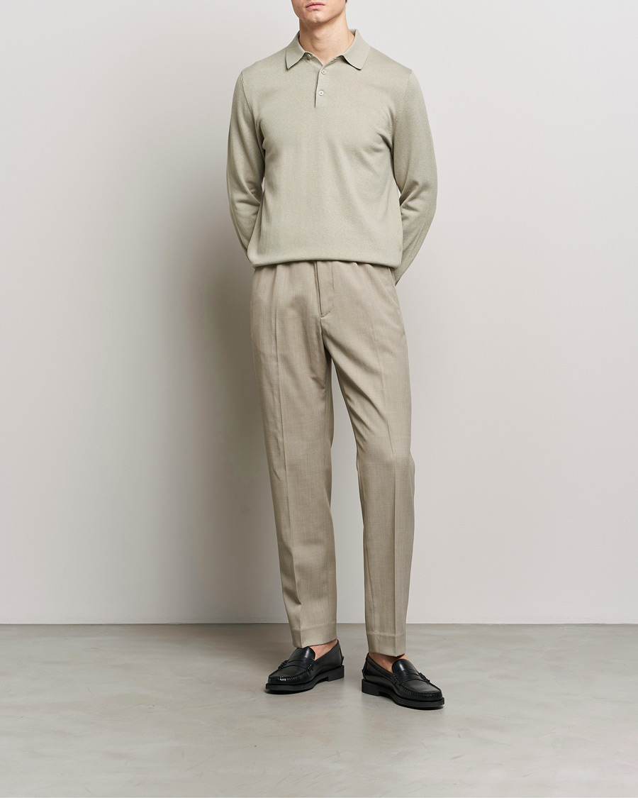 Herre | Trøjer | Filippa K | Knitted Polo Shirt Light Sage