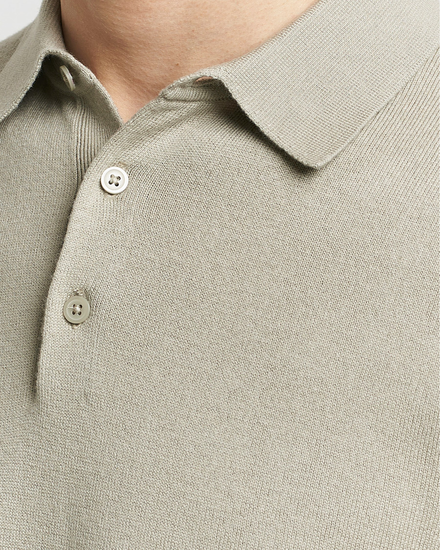 Herre | Trøjer | Filippa K | Knitted Polo Shirt Light Sage
