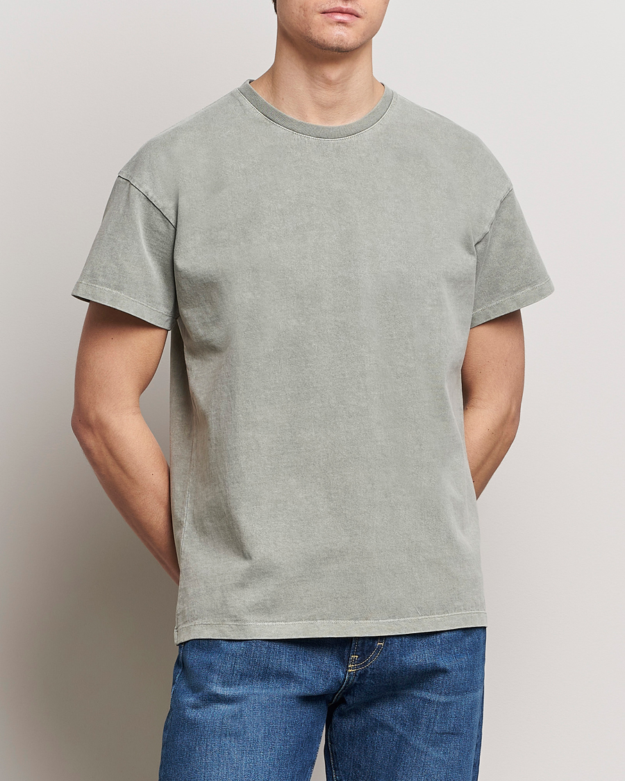 Herre | Kortærmede t-shirts | Jeanerica | Marcel Heavy Crew Neck T-Shirt Washed Olive Green