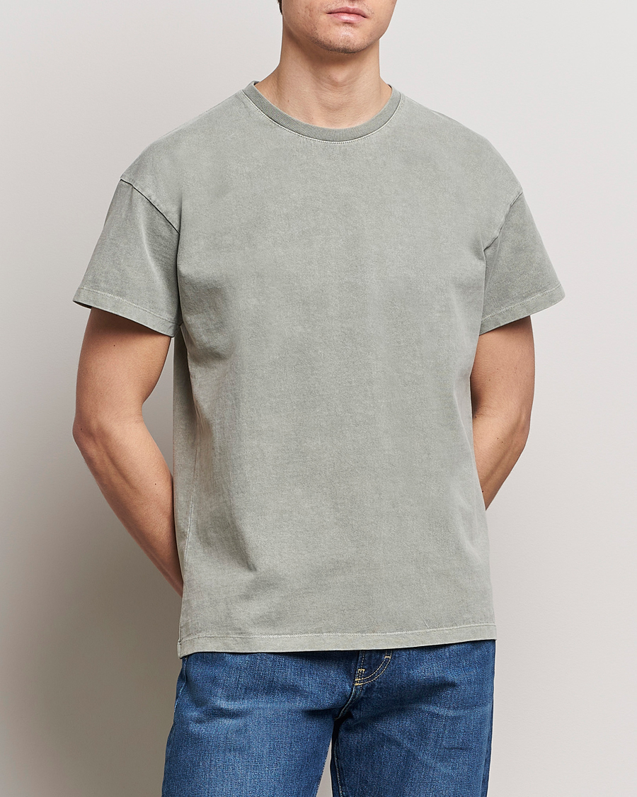 Herre | Afdelinger | Jeanerica | Marcel Heavy Crew Neck T-Shirt Washed Olive Green