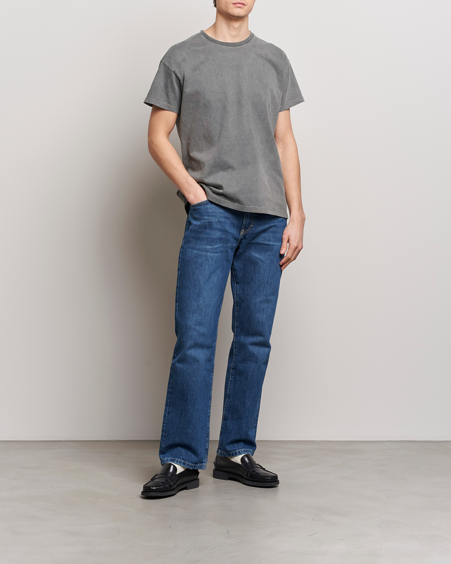 Herre | T-Shirts | Jeanerica | Marcel Heavy Crew Neck T-Shirt Washed Balck