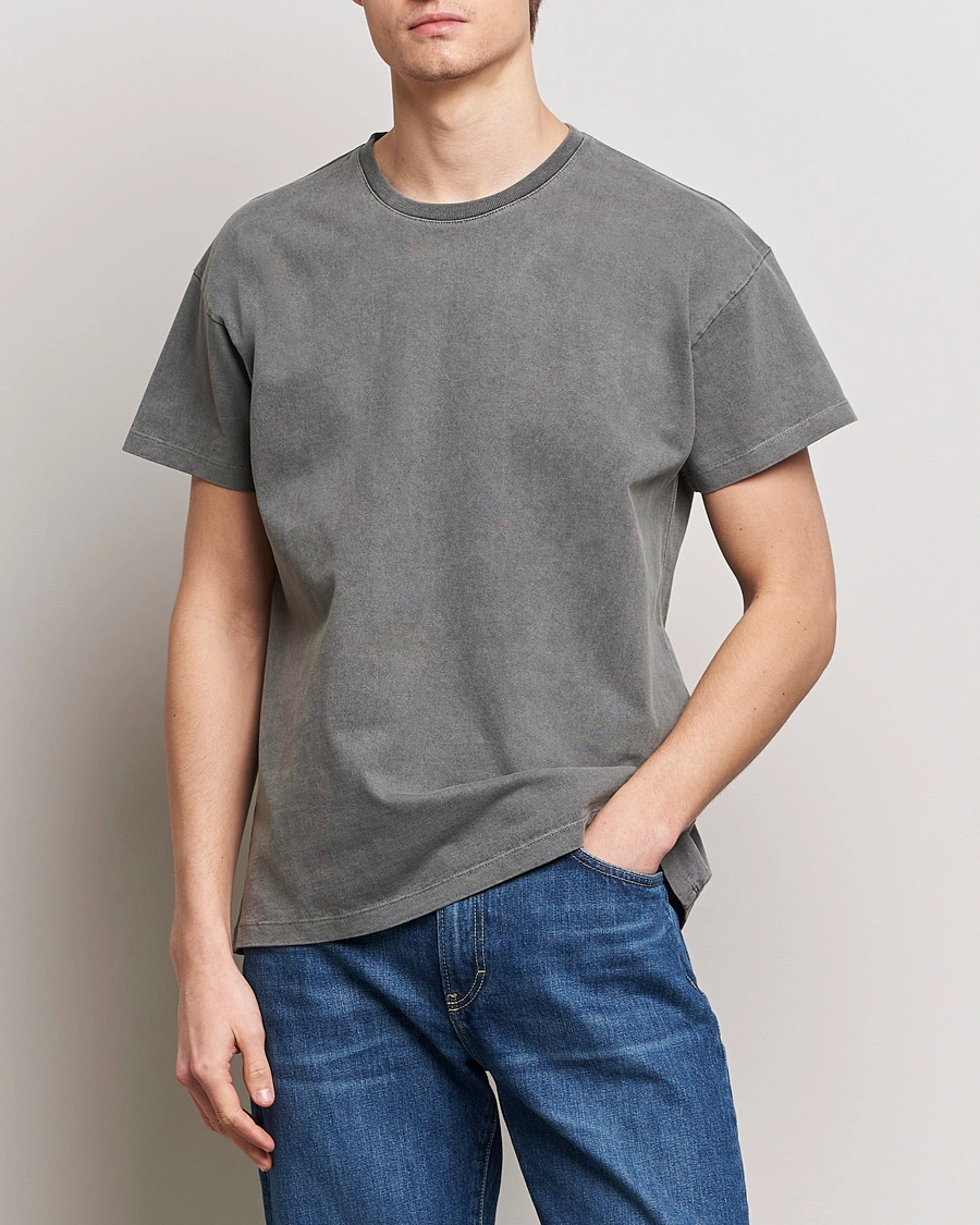 Herre | T-Shirts | Jeanerica | Marcel Heavy Crew Neck T-Shirt Washed Balck