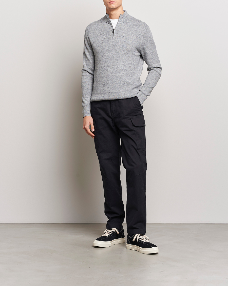 Herre | Trøjer | Dockers | Half Zip Sweater Smokestack Heather