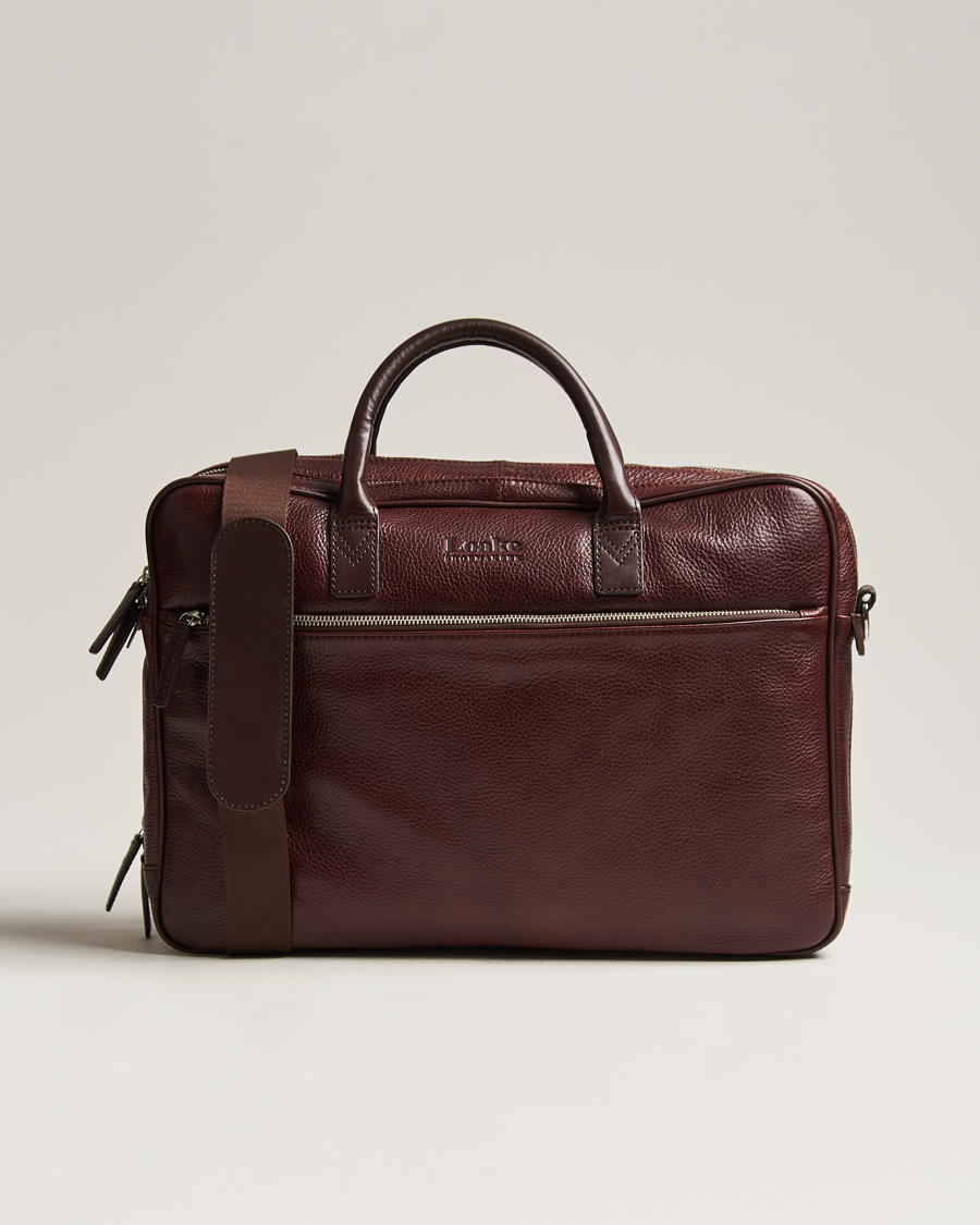 Herre | Tasker | Loake Shoemakers | Westminster Grain Leather Briefcase Dark Brown